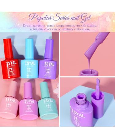 Rainbow Gel Nail Polish Set UV Gel Nail Polish Varnish 6 Colors Nude Pink Yellow Green Polish Nail Paint For DIY Nail Art Long-lasting & Smooth Finish - Buy Online on GoSupps.com
