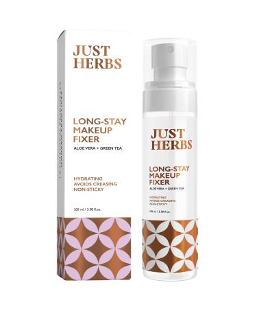 Just Herbs Long Stay Non Sticky Makeup Fixer Setting Spray for Face Makeup with Aloevera and Green Tea 100 ml
