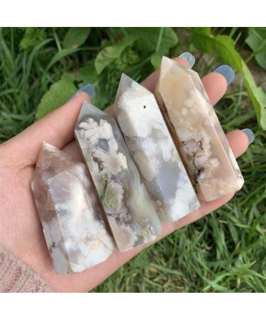 FUERLI Natural Cherry Agate Tower | Purple Flower Agate Stick Crystal Decor | International Shipping Available - Buy Online on GoSupps.com
