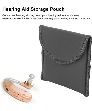 Portable PU Leather Hearing Aid Case - Compact Pocket-Sized Black Bag for Amplifiers - Buy Online on GoSupps.com