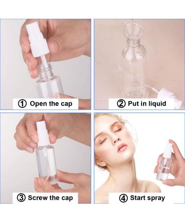 1oz/30ml Mini Plastic Fine Mist Spray Bottles - 6 Pack with Funnels and Labels | Small Empty Travel Bottles - Buy Online on GoSupps.com