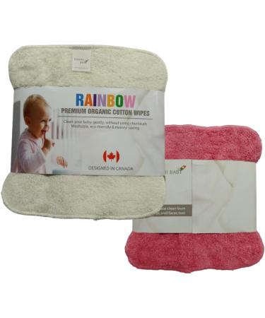 KaWaii Baby 12-Pack Organic Cotton Washcloth Wipes Super Soft & Absorbent Towels for babies Boys Girls Face & Body - Buy Online on GoSupps.com