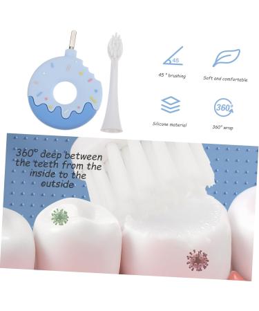HOMSFOU Manual Toothbrush for Kids - Blue Silica Gel Cleaning Brush (1 Piece) | International Shipping Available - Buy Online on GoSupps.com
