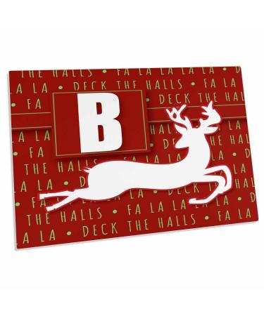 3dRose Letter B Monogram Christmas White Reindeer Deck The... - Desk Pad Place Mats (dpd-262640-1)