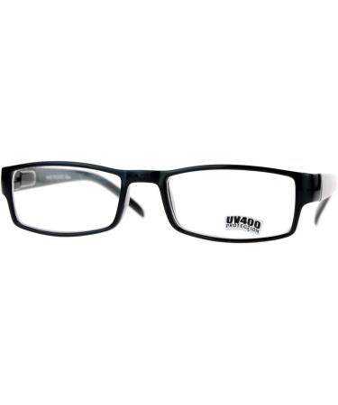 Buy SA106 Black Narrow Rectangular Spring Hinge Glasses | Plastic Clear Lens Eye Wear for All | International Shipping Available - Buy Online on GoSupps.com