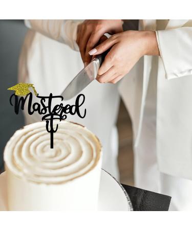 Master It Cake Topper Gold Acrylic Congrats Grad Cake Pick for 2024 Graduation Party Decoration - Buy Online on GoSupps.com