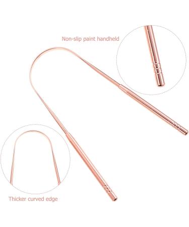 Healifty Stainless Steel Tongue Scraper 3Pcs Set with Storage Case - Rose Gold Pink Tongue Cleaner for Fresh Oral Breath - Buy Online on GoSupps.com
