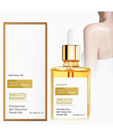 GOLD Silk Body Oil Silk Body Oil Perfume Oil Bath & Shower Oi-l for Smooth and Hydrated Skin Refreshing Non-greasy Infused with Shea Butter Coconut Oi-l Vitamin E