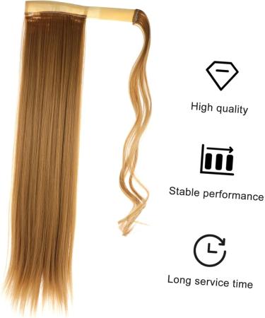 Beatifufu Curly Wig Ponytail Tails Hair Extensions Long Hair Extension Brown Wavy Hairpiece Hair Barrettes for Women Ponytail Hairpiece Hair Miss High Temperature Wire Real Hair Extend 60X12cm Picture 4 - Buy Online on GoSupps.com