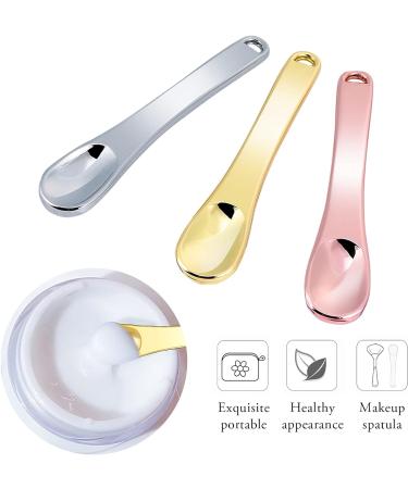 WLLHYF Mini Metal Makeup Spatula Skin Care Cosmetic Spoon Reusable Applicator Beauty Scoop for Facial Cosmetic for Face Mask Cream Lotions Moisturizers 1 Gold+1 Silver+1 Rose gold - Buy Online on GoSupps.com