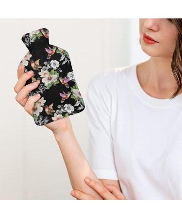 Flowers Birds Hot Water Bottle with Plush Cover - Hand Warmer for Adults & Kids | 26.5x15.3cm - Ideal for Cozy Comfort - Buy Online on GoSupps.com