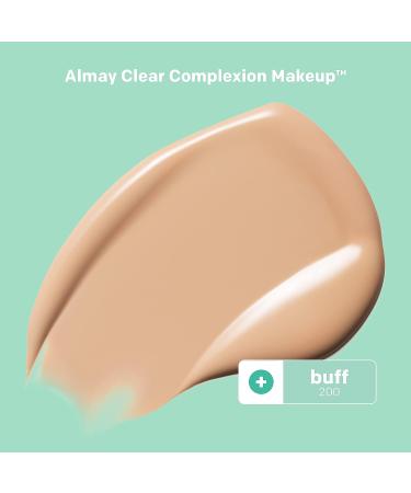 Almay Clear Complexion Acne Foundation Makeup - Lightweight Medium Coverage with Salicylic Acid - Hypoallergenic, Fragrance-Free for Sensitive Skin - 200 Buff, 1 fl oz - Buy Online on GoSupps.com
