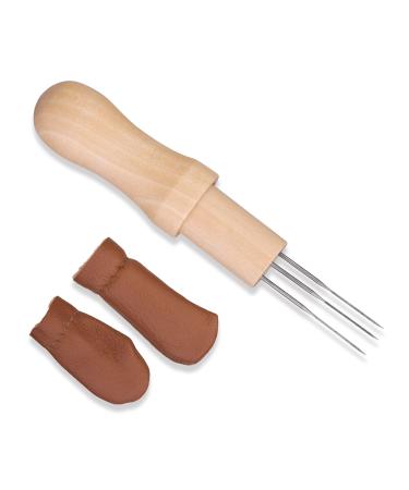 Felting Needle with 3 Needles Tool,Needle Felting Supplies, Wool Felting Supplies Needle Felting Tool with Finger Protector for Home Craft Work
