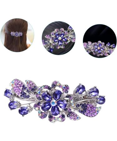 FRCOLOR hairpin rhinestone clip purple barrettes flower crystal hair clips metal hair crystal hair barrettes flower hair barrettes hair holder hair clamp holder alloy Miss wedding top clip - Buy Online on GoSupps.com