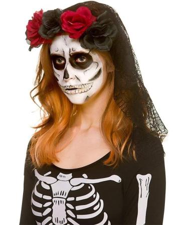 Buy Nv Wang Halloween Headband - Gothic Rose Flower Hairband & Skull Headpiece for Parties | International Shipping Available - Buy Online on GoSupps.com