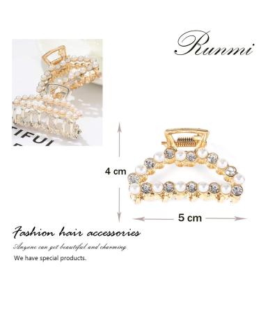 Buy Runmi Pearl & Crystal Hair Clips - Stylish Hair Accessories for Women & Girls (2 Pack) - International Shipping Available - Buy Online on GoSupps.com