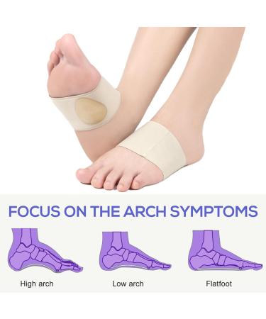 Foot Bandage Socks for Pain Relief | Gel Pads for Flat Feet | Unisex Midfoot Support - 2 Pairs (Black & Beige) - Buy Online on GoSupps.com