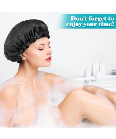 Kiiwah Satin Bonnet Set - 2 Piece Double Layer Sleeping Hood | Adjustable Silk Sleep Cap for Hair Protection - Black & Blue - Buy Online on GoSupps.com