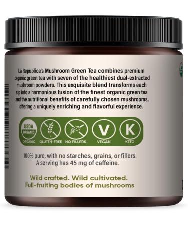La Republica Instant Green Tea with Reishi Chaga Lion's Mane Cordyceps Turkey Tail Maitake for Focus (70 Servings) - Buy Online on GoSupps.com