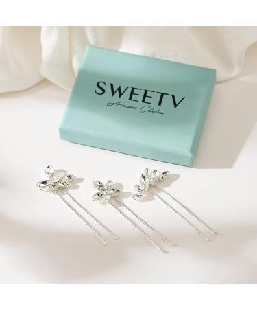 SweetV Crystal Wedding Hair Pins - Bridal Hair Accessories for Women & Bridesmaids - Buy Online on GoSupps.com