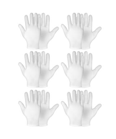 Sibba 6 pairs white cotton gloves for women and men moisturizing gloves overnight sleep eczema sleep lotion hand spa treatment gloves repair rough cracks 6 pair-white