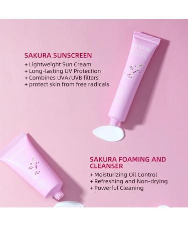 Cherry Blossom Skin Care Set - Moisturizing Travel Set for Teen Girls - Anti-Aging Skin Care Routine Kit 4Pcs Gentle Alcohol-Free Skincare with Cleanser - Buy Online on GoSupps.com