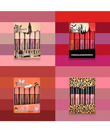 Matte Liquid Lipstick Set - Waterproof Mini Long-lasting Lip Gloss | Non-Feathering Cup Lipstick Gift Box - Beauty Makeup Set in Nude Palette - Buy Online on GoSupps.com