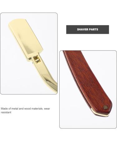 EXCEART Vintage Metal Razor - Steel Folding Edge Mustache Shaper with Wooden Handle for Home Salon - Buy Online on GoSupps.com