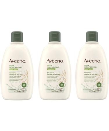 THREE PACKS of Aveeno Body Wash 500 ml Almond 500 ml (Pack of 1)