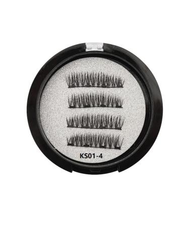 Facesunny Magnetic Eyelashes with 2 Pairs Artificial Fiber Magnets Magnetic with Eyelash Curler KS01-4