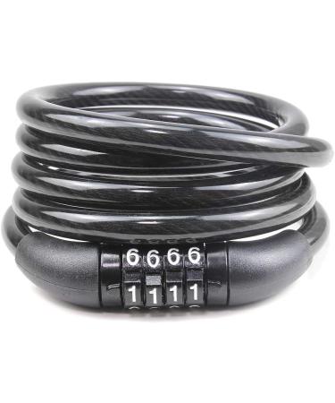Seway Scooter Lock Cable for Xiaomi Mijia M365 & Segway Ninebot ES Series | Coiled Chain Combination Lock, 4 Ft. Long | Steel Wire, 1/3 inch | Fits M365/ES1/ES2/ES3/ES4 | Black - Buy Online on GoSupps.com