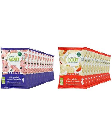 Good Go t - BIO - Mini-Galettes De Riz La Myrtille D s 10 Mois 40 G - Pack De 10 & BIO - Mini Galettes De Riz La Pomme D s 10 Mois 40 G - Pack De 10 + Mini Galettes De Riz La Pomme