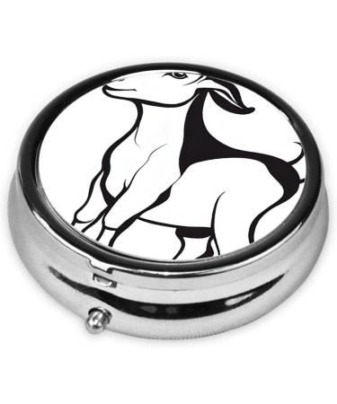 Buy Brown Goat Round Pill Box - 3 Compartment Portable Medication Organizer for Travel & Vitamins - Buy Online on GoSupps.com
