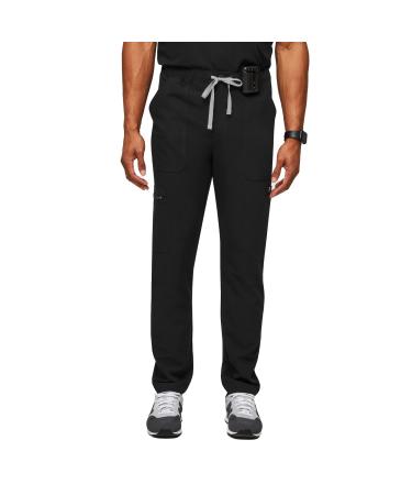 FIGS Cairo Cargo Scrub Pants for Men Classic Straight Leg Fit 9 Pockets 4-Way Stretch Anti-Wrinkle Men s Scrub Pants Regular Large Black
