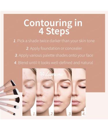 Contour Palette Makeup Powder Kit - With Mirror For Light To Medium Dark Skin - 4 Highly Pigmented Matte Colors For Contouring And Highlighting - Vegan Cruelty Free And Hypoallergenic - Buy Online on GoSupps.com