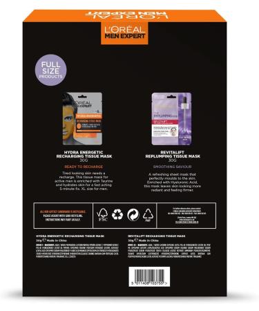 L'Or al Men Expert and L'Or al Paris The Ultimate Mask Gift Set Complete His and Hers Mask Gift Set with 4 Tissue Masks Gift Set for both Men and Women - Buy Online on GoSupps.com