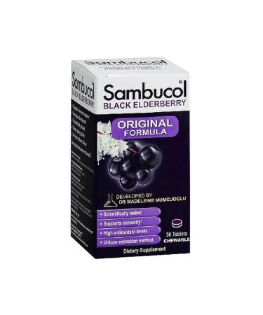 Sambucol Black Elderberry Original Formula 30 Tablets Chewable