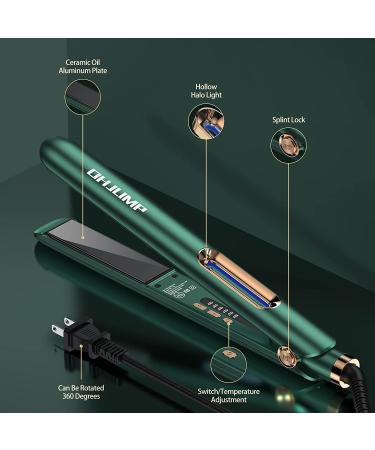 OHJUMP 3-in-1 Halo Ionic Flat Iron & Curler - Professional Ceramic Straightener with Adjustable Temperature - Fast Heating & 3D Titanium Plates - Green - Buy Online on GoSupps.com