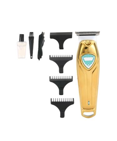 Razors Electric Hairdresser Carving Scissors USB Rechargeable Oil Head Electric Pusher 0 Cutter Head Hairdresser V-911 Hair Clipper(Gold)