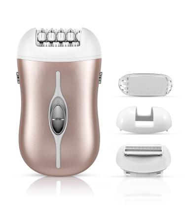 Epilator for Women Cordless Depilator for Women Rechargeable Lady Face Shaver Hair Removal Device for Arm Leg Underarm Rose Gold