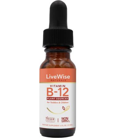 Live Wise Naturals USDA Organic Vitamin B12 Liquid Drops for Kids - Vegan & Non-GMO Supplement for Toddlers and Children | Gluten Free | Low Dose - Buy Online on GoSupps.com