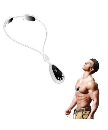 NizirioOO neck massage device white with warmth: portable neck massage device with EMS double impulse technology electrical massage 6 massage modes 15 intensity adjustable for neck shoulder back