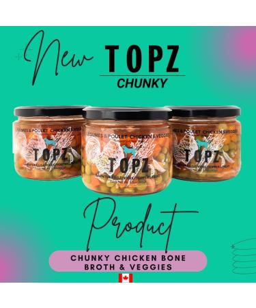 TOPZ Dog Food Chunky Chicken & Veggies Broth Kibble Topper -100% Natural Dog Food Topper in Chicken Bone Broth with vegtables for Picky Eaters -No Preservatives-All Natural Dog Treat & Mix-in (3-Pack) - Buy Online on GoSupps.com