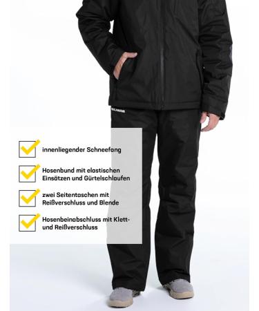 Kirkjub ur Skadi Men's Ski Pants - Snow & Water-Repellent Loose Fit Optimal Wind & Weather Protection - Black & Blue Size L - Buy Online on GoSupps.com
