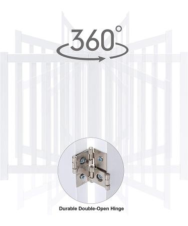 Oak Wood Freestanding Pet Gate | Indoor Outdoor Safety Fence for Dogs | 2 Panel 24 White Gate for Doorways, House, Stairs - Buy Online on GoSupps.com