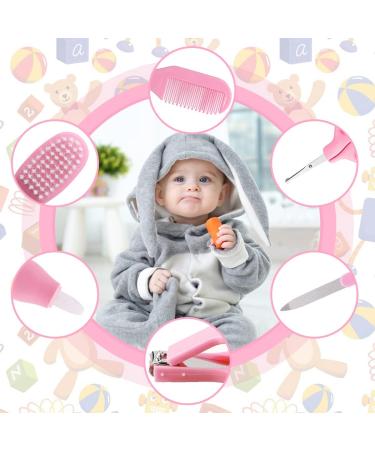 VicBou 8pcs Baby Grooming kit Newborn Baby Care Accessories with Zipper Box Baby Hair Nail Thermometer Care Set Baby Healthcare Set for Newborn Infant Toddler Girls & Boys (Pink) pink 8pcs - Buy Online on GoSupps.com