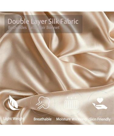Silk & Satin Sleeping Cap for Curly Hair | Double-Layered Large Hood for Black Women | Natural Hair Protection in Violet & Champagne - Buy Online on GoSupps.com