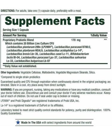 Natures Bounty Ultra Strength Probiotic 10 - 70 Capsules Bundle with Travel Pill Organizer | Portable 8 Compartment Case in Khaki - Shop Now - Buy Online on GoSupps.com