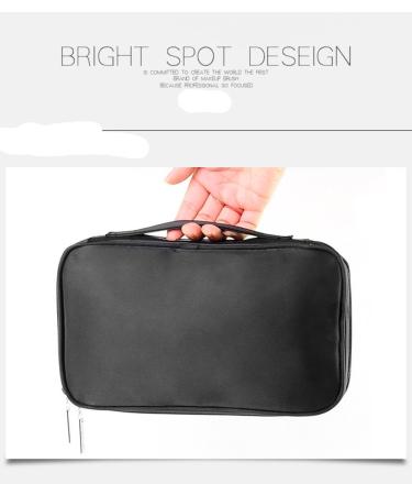 Makeup Brush Pocket & Waterproof Cosmetic Bag - Portable Beauty Travel Storage with Hand Loop - Black - Buy Online on GoSupps.com