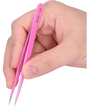 Lash Tweezers 2 Types Straight and Curved Tip Tweezers Nipper Stainless Steel Eyelashes Tweezers Accurate Portable Pincet for Eye Lashes Grafting Extension(ESD - Buy Online on GoSupps.com